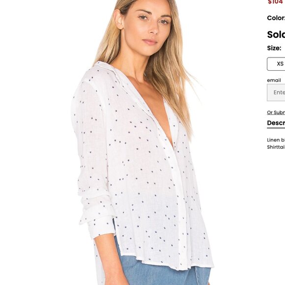 Rails Sydney Button Down with Navy Stars - Picture 1 of 6
